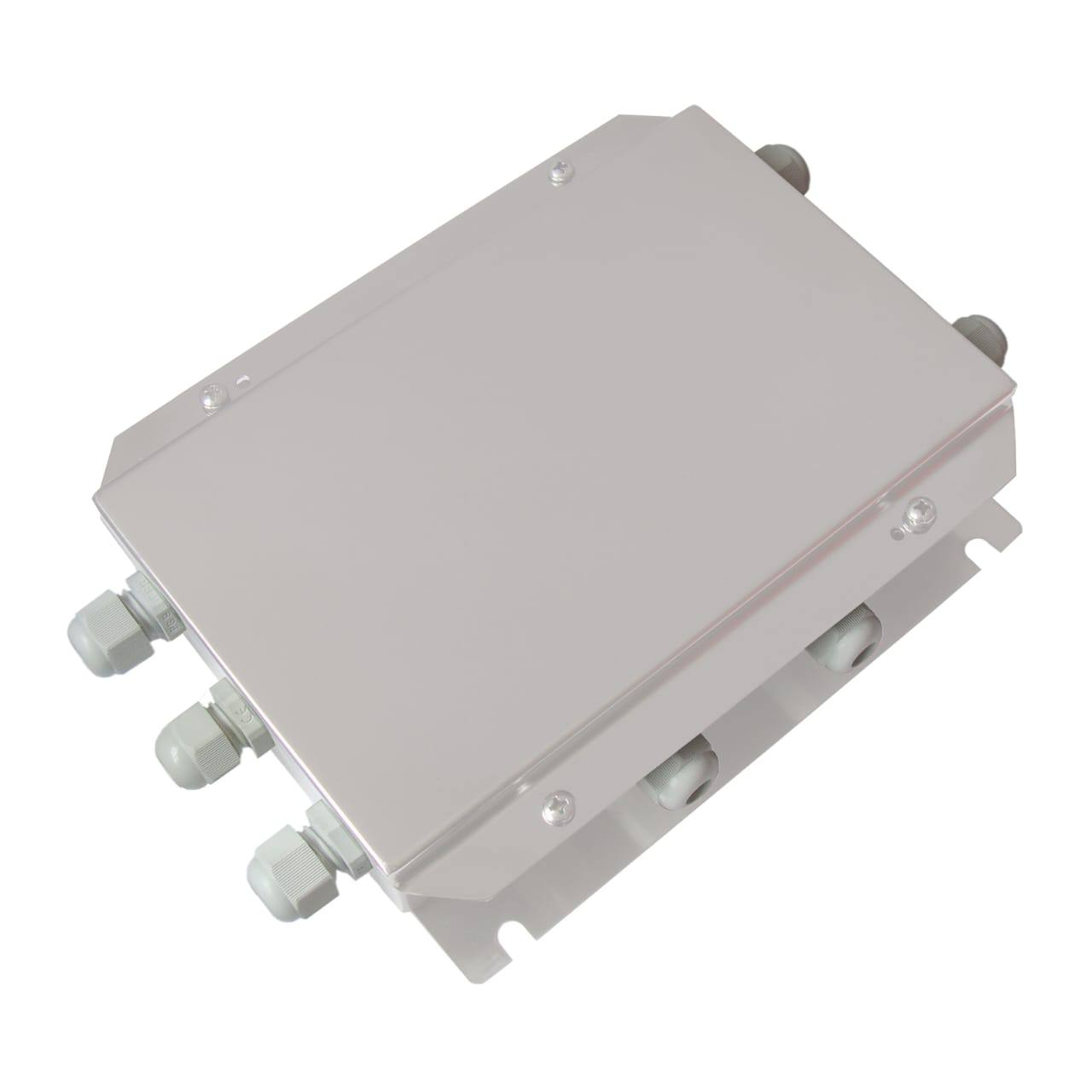 Multi-channel load cell junction box with cable glands